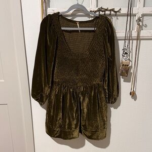 Free People Elegant Olive Green Women's Dress